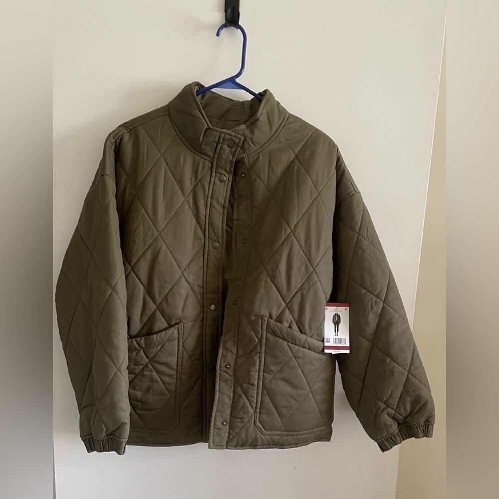 Women’s Social Standard by Sanctuary Quilted Twill Olive Jacket Size XL